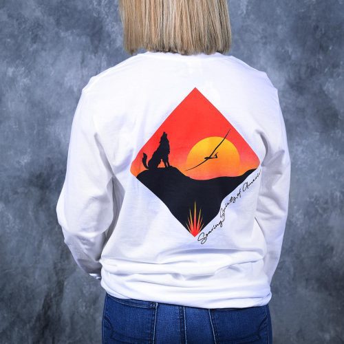 Coyote Soaring Society Of America White T Shirt Long Sleeve Back coyote long sleeve